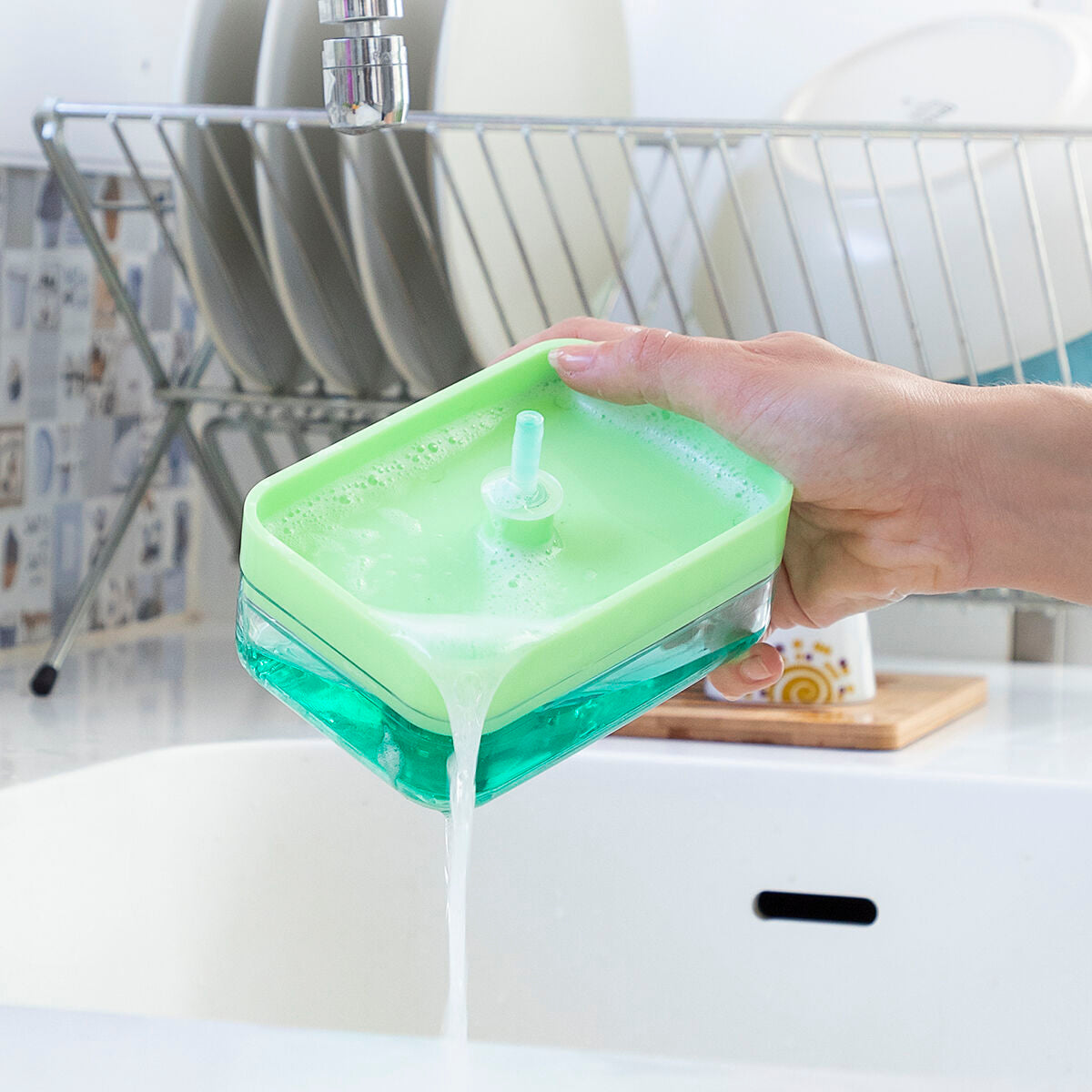 Distributeur de Liquide Vaisselle2 en 1 Pushoap InnovaGoods